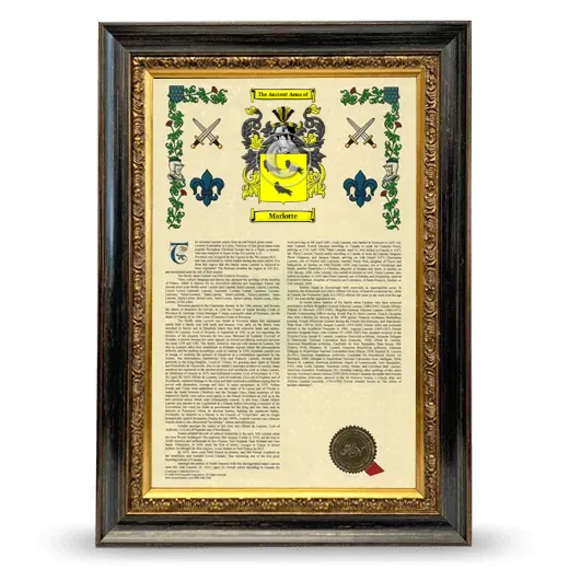 Marlotte Armorial History Framed - Heirloom