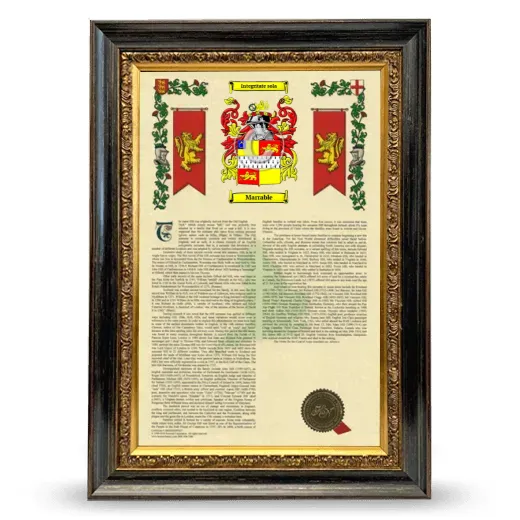 Marrable Armorial History Framed - Heirloom