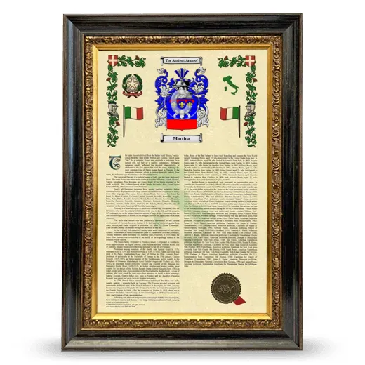 Martina Armorial History Framed - Heirloom