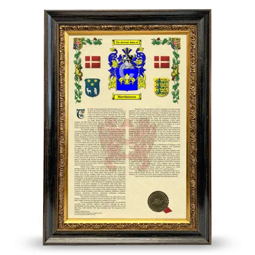 Martinussen Armorial History Framed - Heirloom