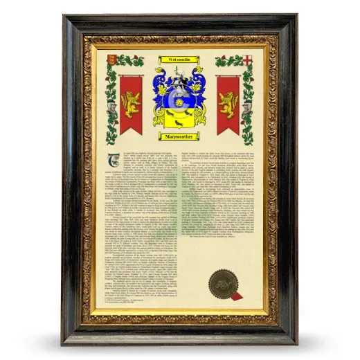 Maryweather Armorial History Framed - Heirloom
