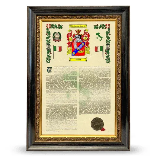 Masci Armorial History Framed - Heirloom