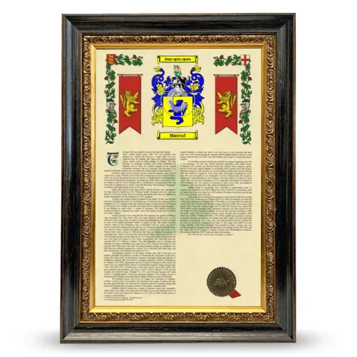 Masend Armorial History Framed - Heirloom