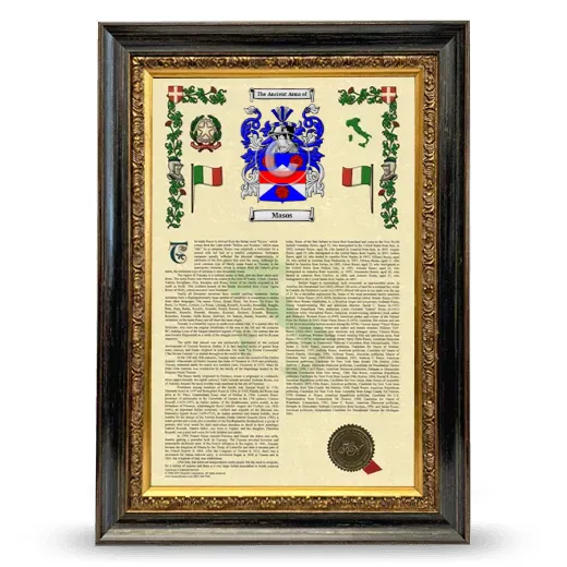 Masos Armorial History Framed - Heirloom