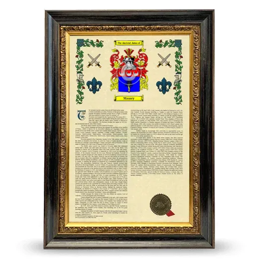 Massey Armorial History Framed - Heirloom