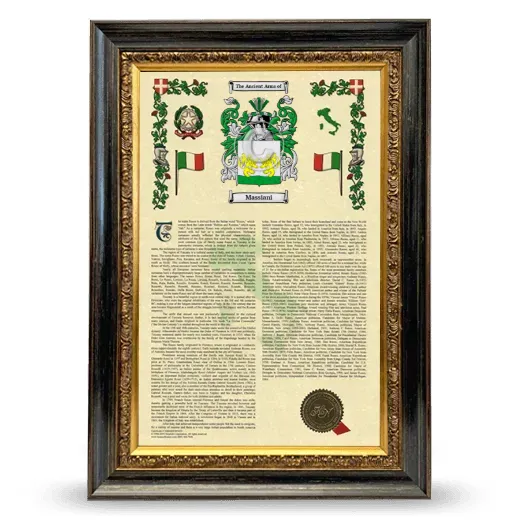 Massiani Armorial History Framed - Heirloom