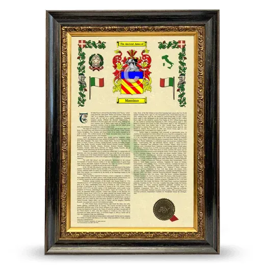 Massimo Armorial History Framed - Heirloom