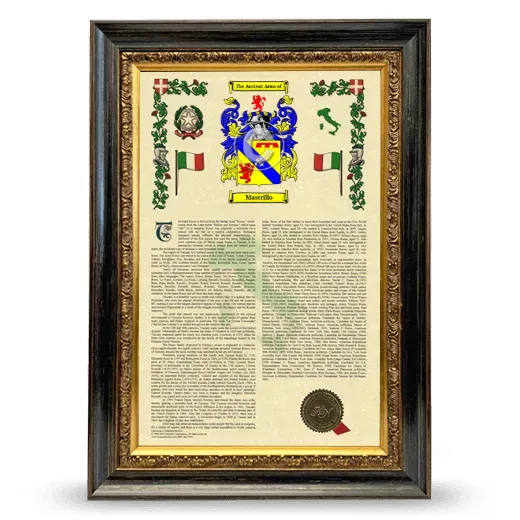 Mastrillo Armorial History Framed - Heirloom