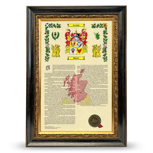 Mateir Armorial History Framed - Heirloom