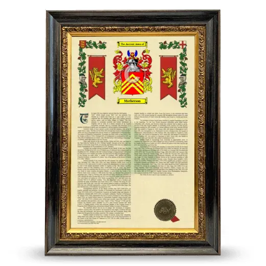Matherson Armorial History Framed - Heirloom