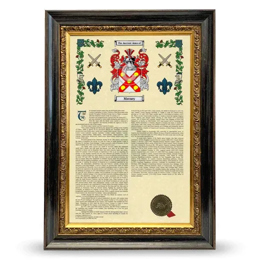 Matney Armorial History Framed - Heirloom