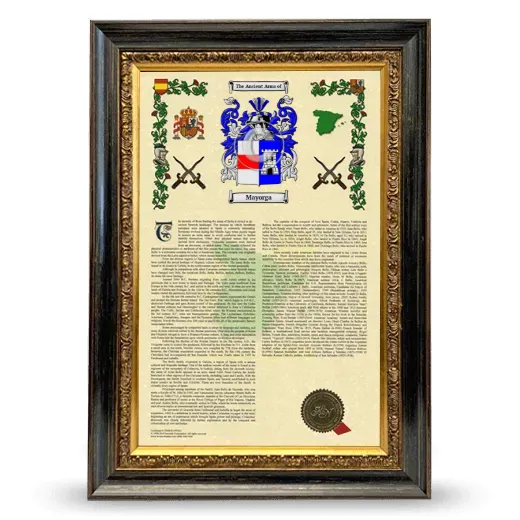 Mayorga Armorial History Framed - Heirloom