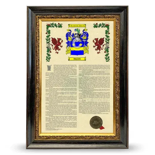 Mayrick Armorial History Framed - Heirloom