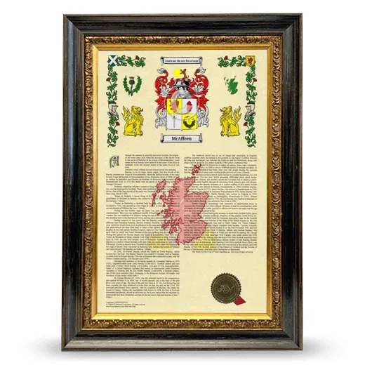 McAffeen Armorial History Framed - Heirloom
