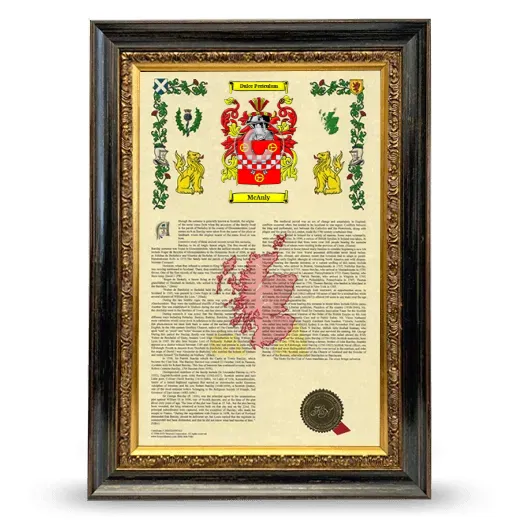 McAnly Armorial History Framed - Heirloom