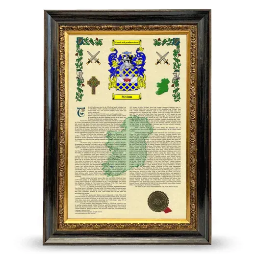 McAnn Armorial History Framed - Heirloom