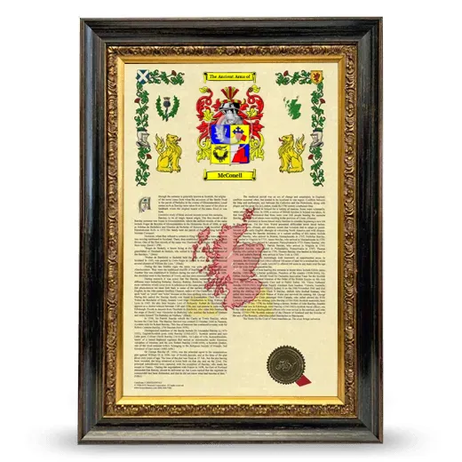 McConell Armorial History Framed - Heirloom