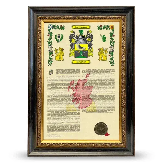 McCurtay Armorial History Framed - Heirloom