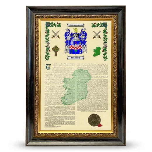 McGinnity Armorial History Framed - Heirloom