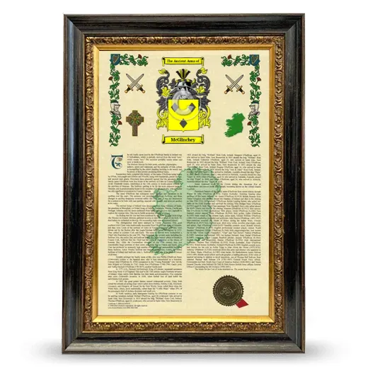 McGlinchey Armorial History Framed - Heirloom