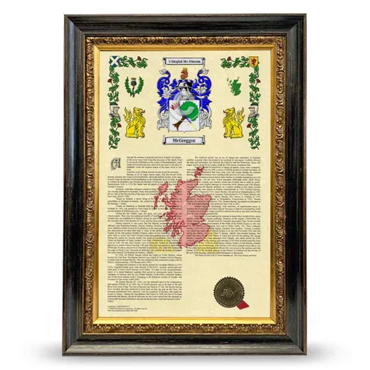 McGreggor Armorial History Framed - Heirloom