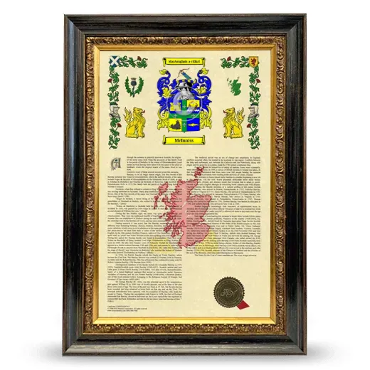 McInniss Armorial History Framed - Heirloom
