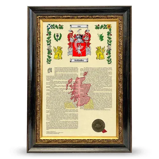 McKindley Armorial History Framed - Heirloom