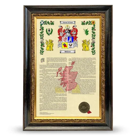 McLean Armorial History Framed - Heirloom