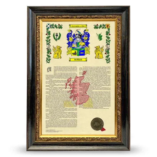 McNinch Armorial History Framed - Heirloom
