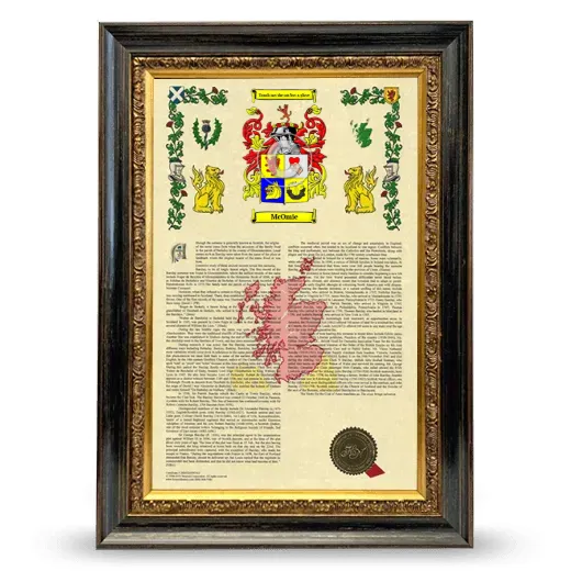 McOmie Armorial History Framed - Heirloom