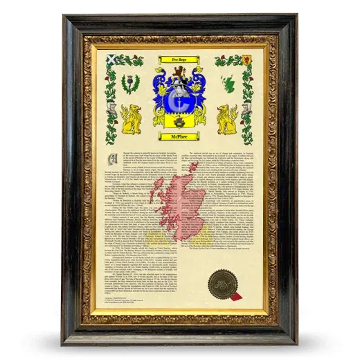 McPhee Armorial History Framed - Heirloom