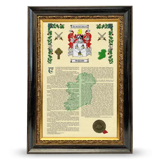 McQuaide Armorial History Framed - Heirloom
