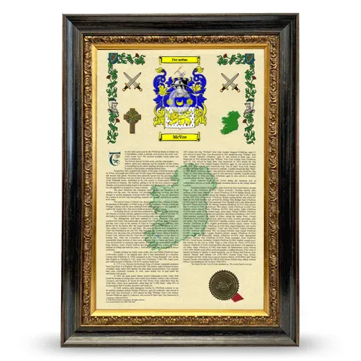 McVee Armorial History Framed - Heirloom