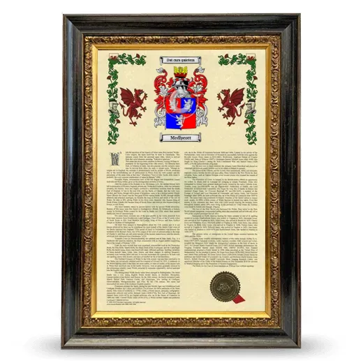 Medlycott Armorial History Framed - Heirloom