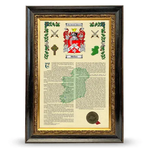 Meehan Armorial History Framed - Heirloom