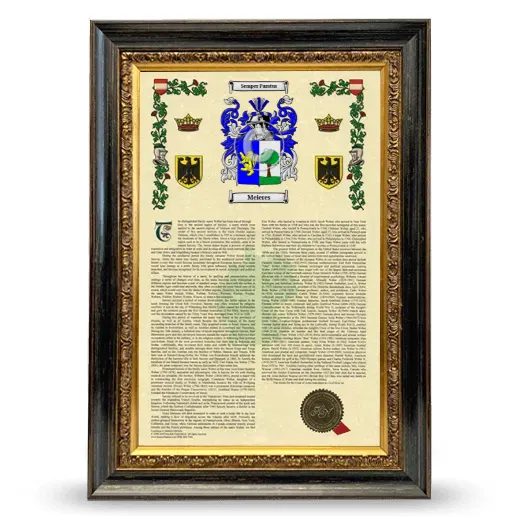 Meieres Armorial History Framed - Heirloom