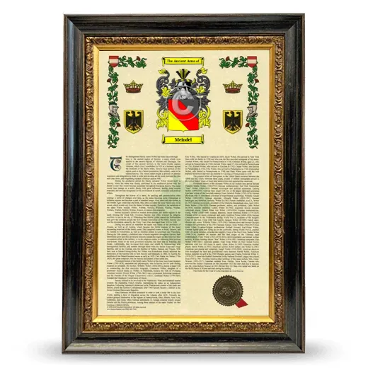 Meindel Armorial History Framed - Heirloom