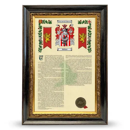Melans Armorial History Framed - Heirloom