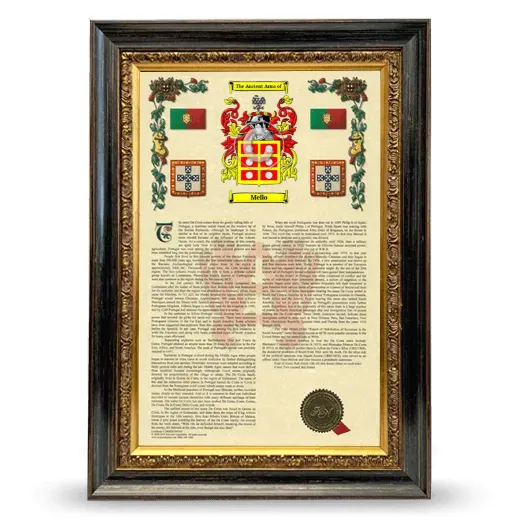 Mello Armorial History Framed - Heirloom