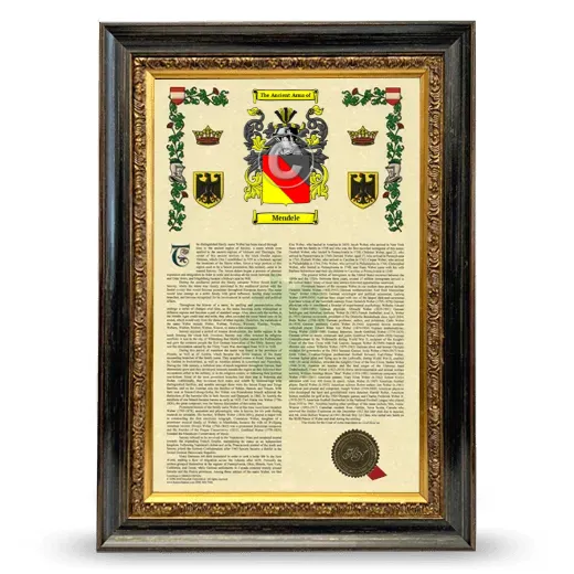 Mendele Armorial History Framed - Heirloom