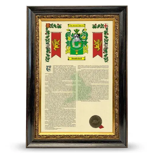 Mendenhall Armorial History Framed - Heirloom