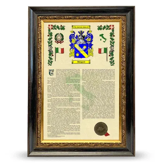 Mengati Armorial History Framed - Heirloom