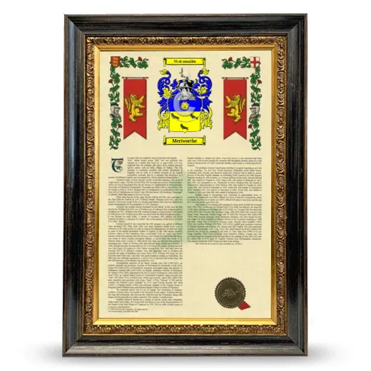 Meriworthe Armorial History Framed - Heirloom
