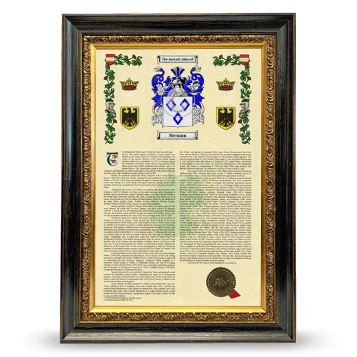 Merman Armorial History Framed - Heirloom