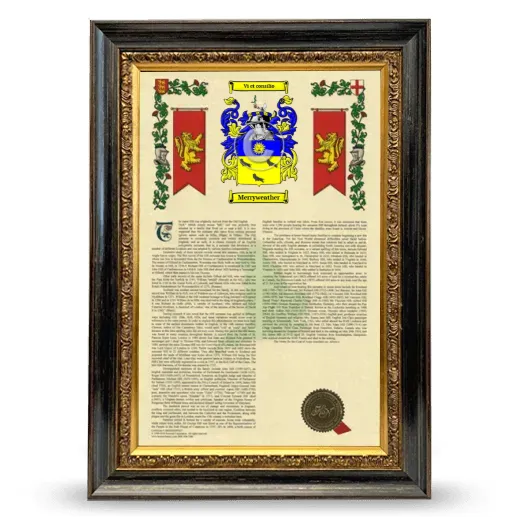 Merryweather Armorial History Framed - Heirloom