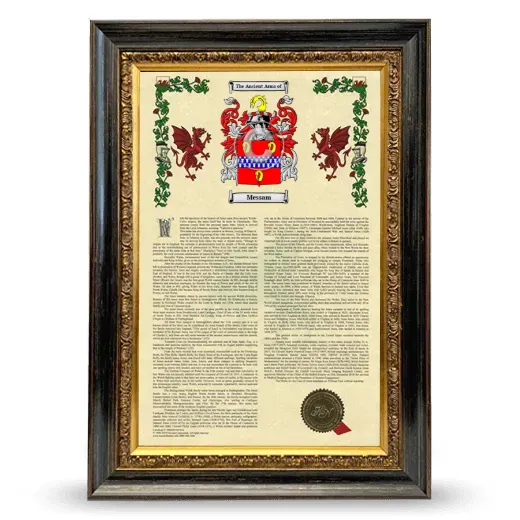 Messam Armorial History Framed - Heirloom