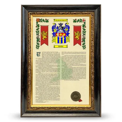 Mewiss Armorial History Framed - Heirloom