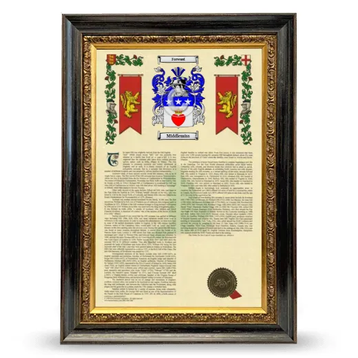 Middlemiss Armorial History Framed - Heirloom