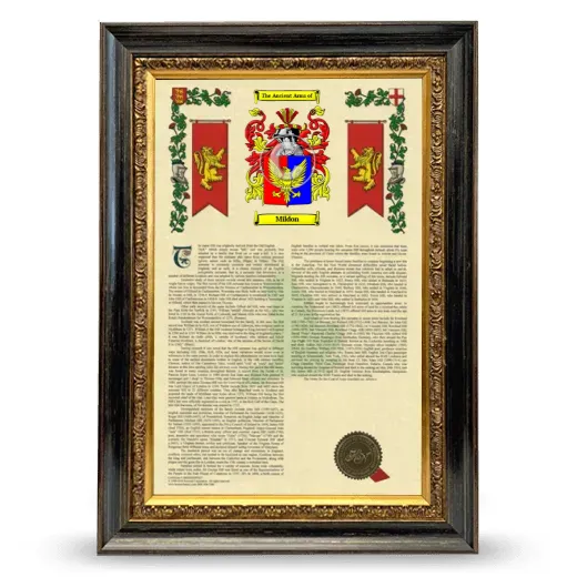 Mildon Armorial History Framed - Heirloom