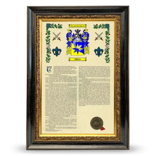 Milette Armorial History Framed - Heirloom